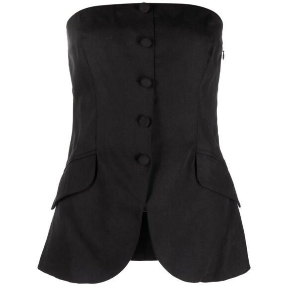 REFORMATION Tonya Black Strapless Blazer Top Size 8 NEW NWT - Picture 4 of 5